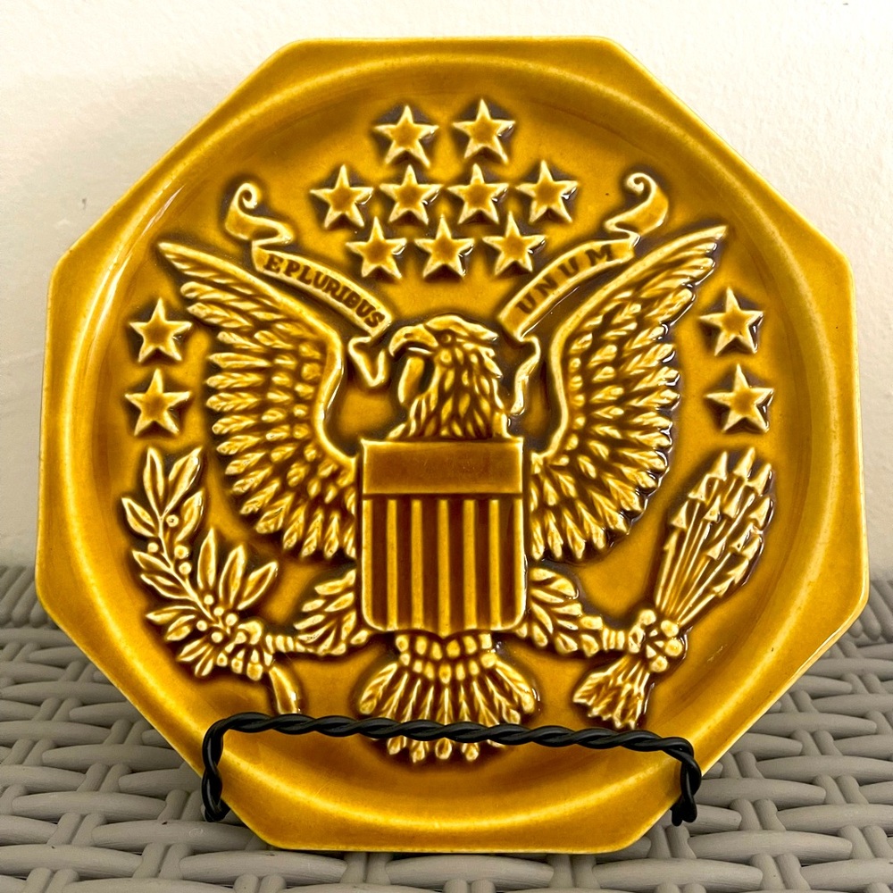 1840 Eagle USA 13 colonies decorative plate.Rockingham Harker e pluribus unum.